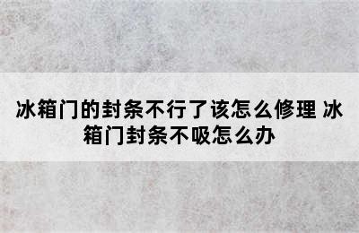 冰箱门的封条不行了该怎么修理 冰箱门封条不吸怎么办